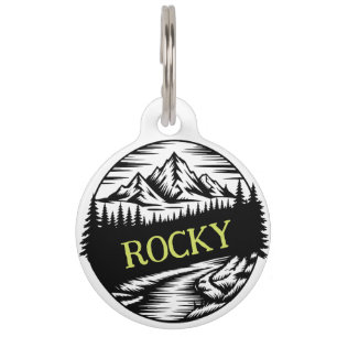 Outdoor Adventure Mountain Personalized Pet Tag