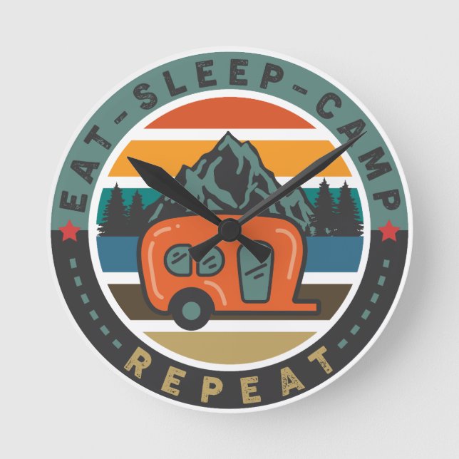 Outdoor Adventure Round Clock (Front)