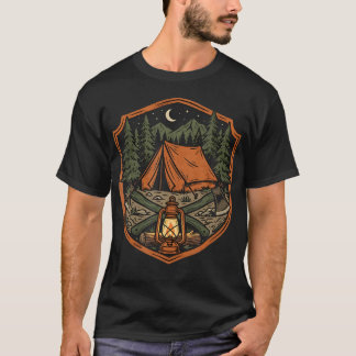 Outdoor Adventure Vintage Camping Badge Tent T-Shirt