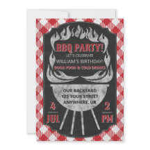 Outdoor Backyard BBQ Birthday Party Invitation