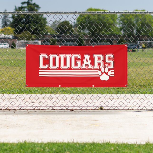 Outdoor Banner-Cougars Paw Banner (Insitu)