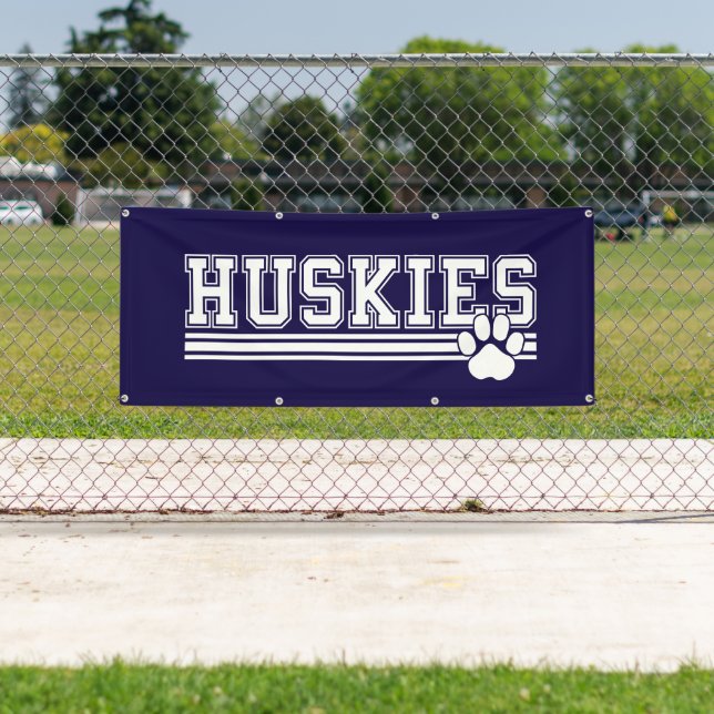 Outdoor Banner-Huskies Banner (Insitu)