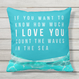 OUTDOOR Beach Style Pillow,Blue, Green, Turquois Outdoor Pillow