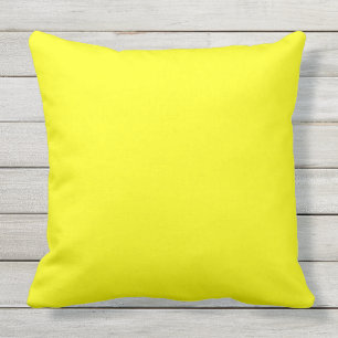 Outdoor bright yellow solid plain colour throw pillow