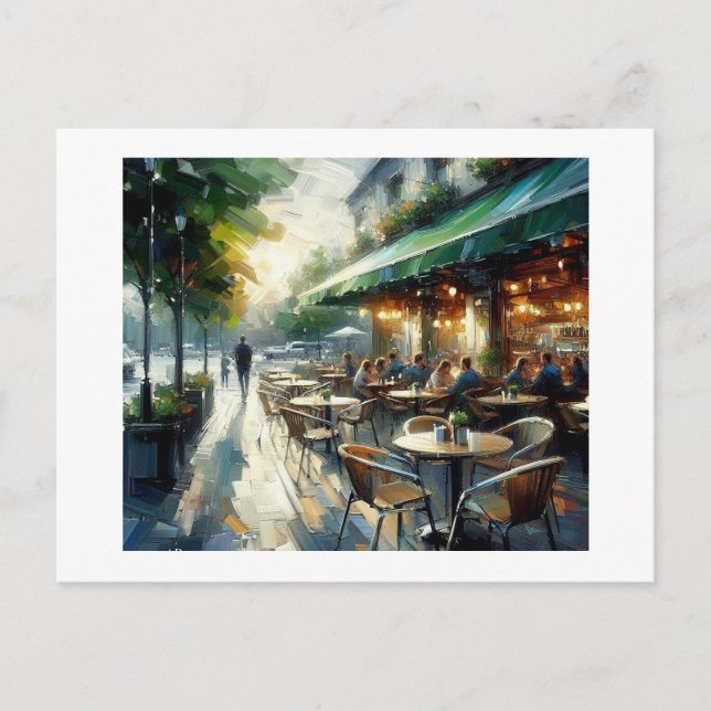 Outdoor Cafe,  Postcard (Front)