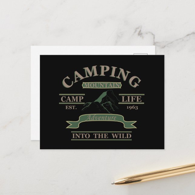 Outdoor camping camper life holiday postcard (Front/Back In Situ)