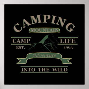 Outdoor camping camper life poster