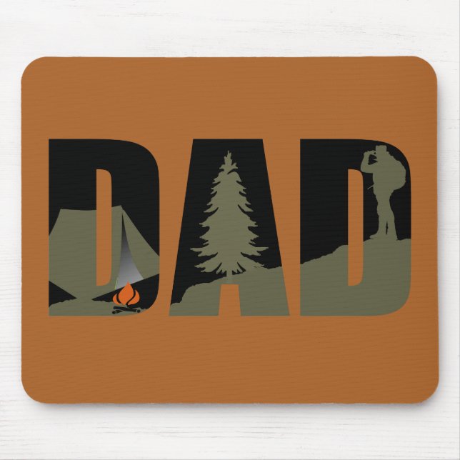 Outdoor camping dad happy camper mouse pad (Front)