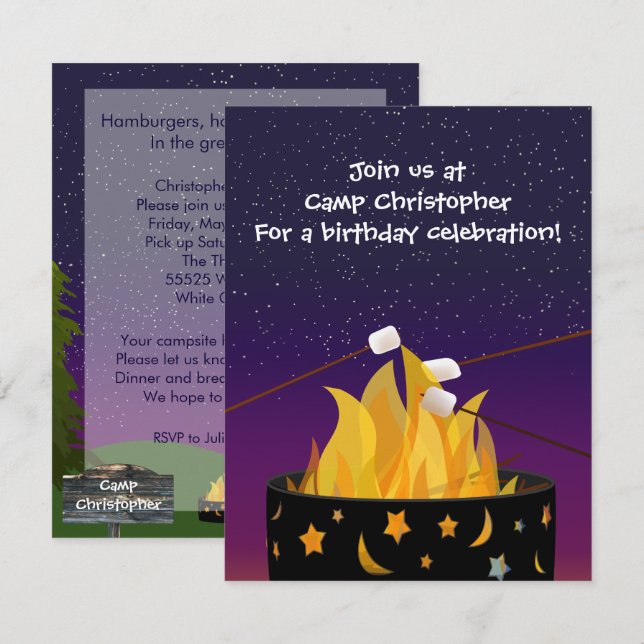 Outdoor Camping Party Invitation (Front/Back)
