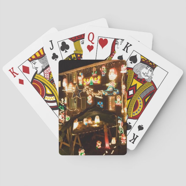 Outdoor Christmas Decorations Playing Cards (Back)