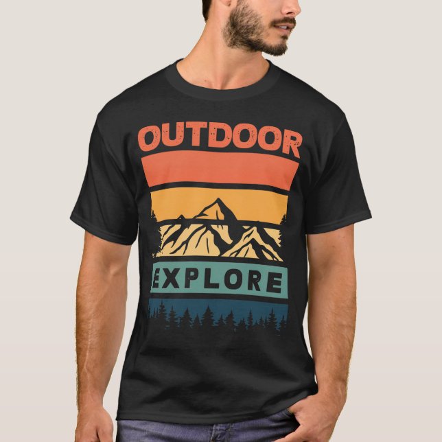 Outdoor Explore Mountain Adventure Nature Lover T-Shirt (Front)