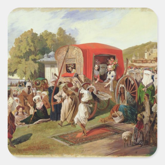 Outdoor Fete in Turkey, c.1830-60 Square Sticker (Front)