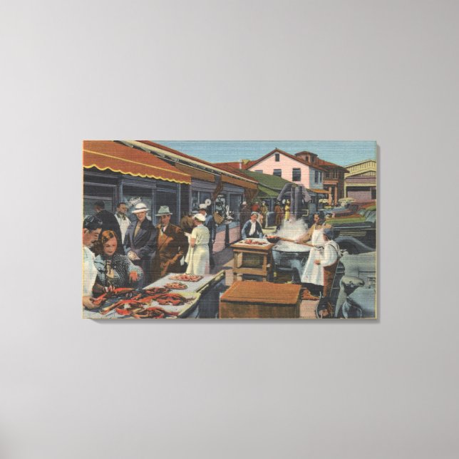 Outdoor Fish Markets on Fisherman's Wharf Canvas Print (Front)