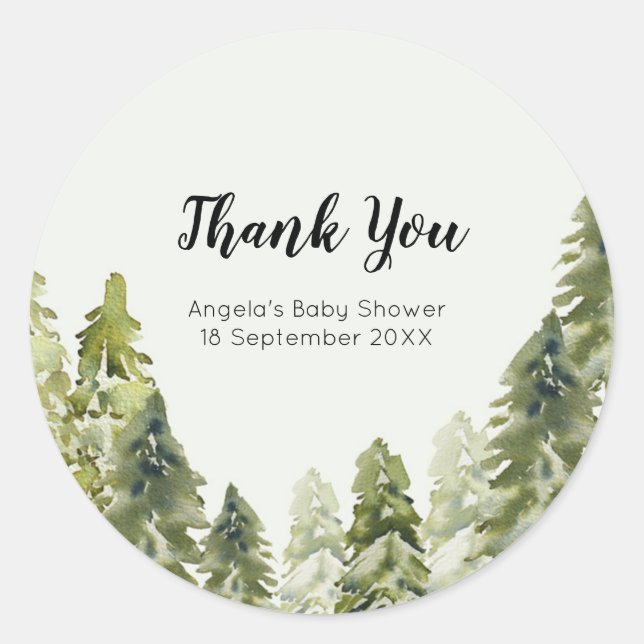 Outdoor Forest Adventure Thank You Sticker (Front)