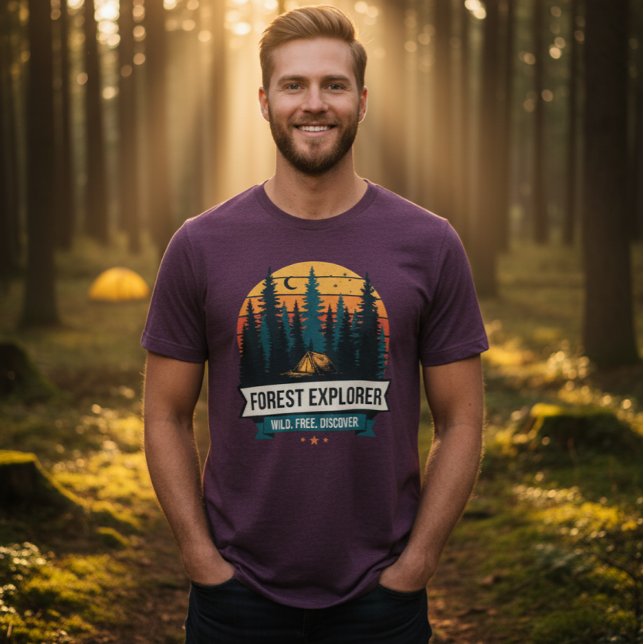 Outdoor Forest Explorer Camping Adventure Retro Tri-Blend Shirt (Creator Uploaded)