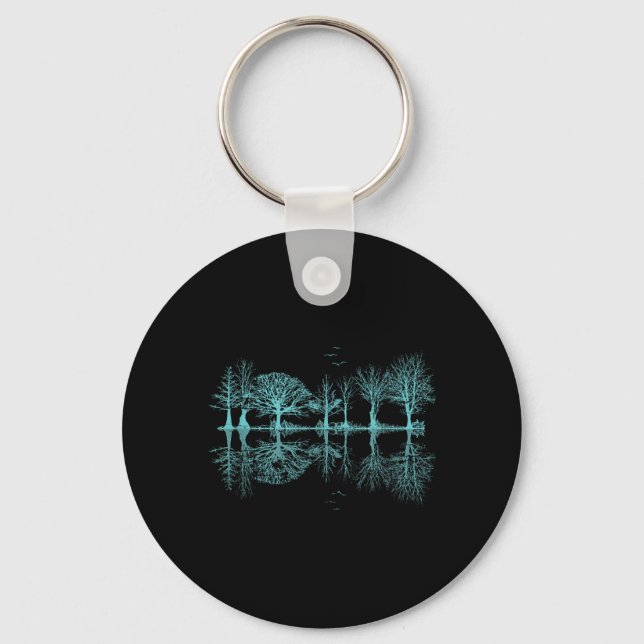 Outdoor Forest Trees Reflection Wildlife Nature Keychain (Front)