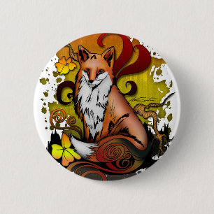 Outdoor Fox 2 Inch Round Button