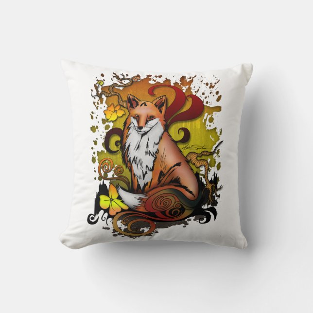 Outdoor Fox  Throw Pillow (Front)