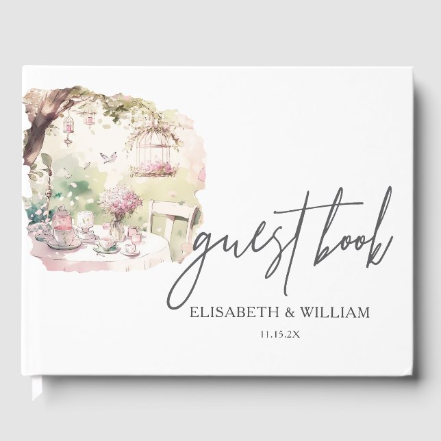 Outdoor Garden Wedding Personalized Guest Book (Front)