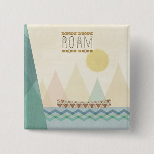 Outdoor Geo II   Roam 2 Inch Square Button