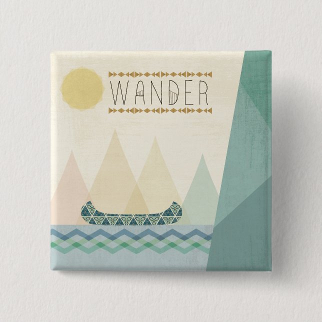 Outdoor Geo III | Wander 2 Inch Square Button (Front)