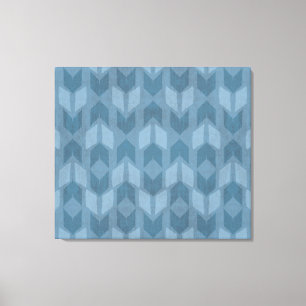 Outdoor Geo Step   Blue Arrow Pattern Canvas Print