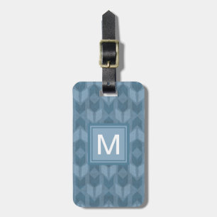 Outdoor Geo Step   Blue Arrow Pattern Luggage Tag