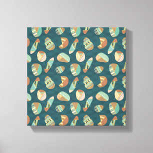 Outdoor Geo Step   Blue Pattern Canvas Print