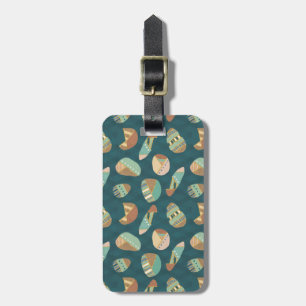 Outdoor Geo Step   Blue Pattern Luggage Tag