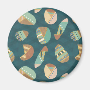 Outdoor Geo Step Blue Pattern Magnet