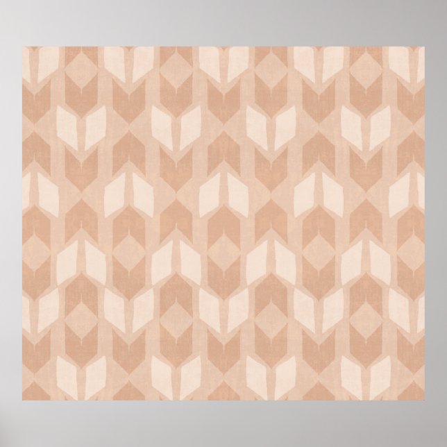 Outdoor Geo Step | Coral Arrow Pattern Poster (Front)