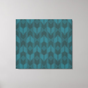 Outdoor Geo Step   Dark Teal Pattern Canvas Print