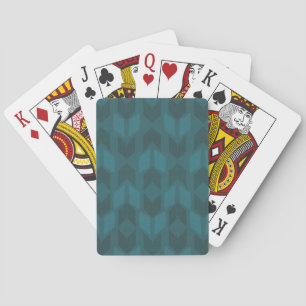 Outdoor Geo Step Dark Teal Pattern Playing Cards