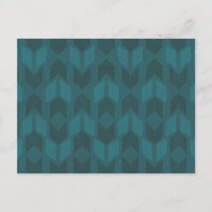 Outdoor Geo Step Dark Teal Pattern Postcard