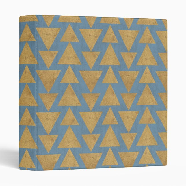Outdoor Geo Step | Gold & Blue Pattern Binder (Front/Spine)