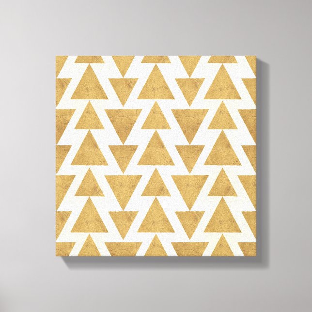 Outdoor Geo Step | Gold Geometric Pattern Canvas Print (Front)