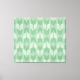 Outdoor Geo Step   Green Arrow Pattern Canvas Print