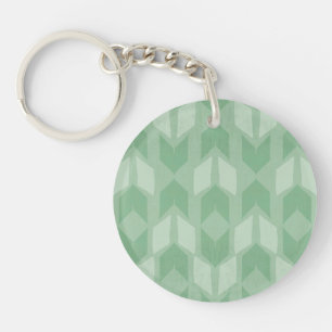 Outdoor Geo Step   Green Arrow Pattern Keychain