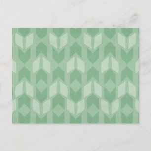 Outdoor Geo Step Green Arrow Pattern Postcard