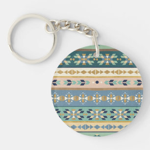 Outdoor Geo Step Indian Pattern Keychain