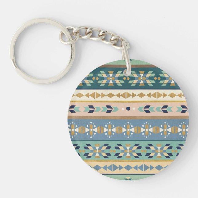 Outdoor Geo Step | Indian Pattern Keychain (Front)