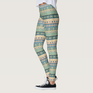 Outdoor Geo Step   Indian Pattern Leggings