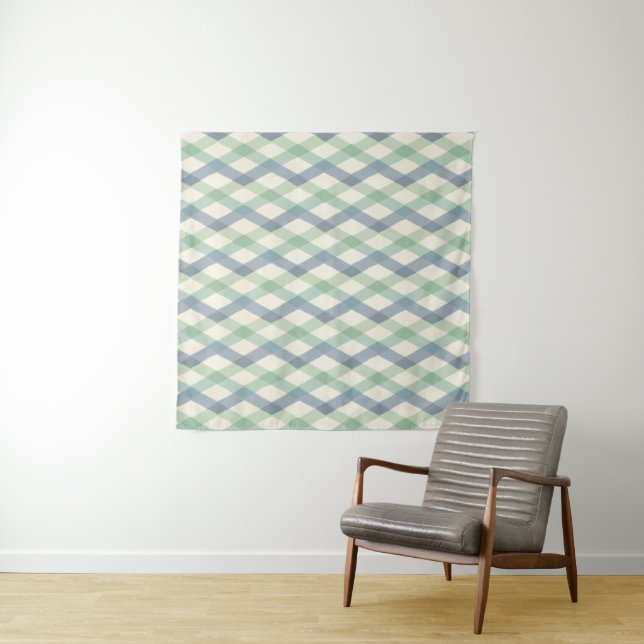 Outdoor Geo Step | Pastel Geometric Pattern Tapestry (In Situ (Horizontal))
