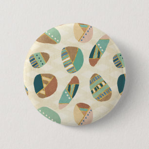 Outdoor Geo Step    Teal Pattern 2 Inch Round Button