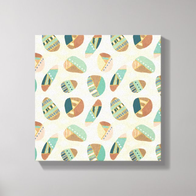 Outdoor Geo Step  | Teal Pattern Canvas Print (Front)