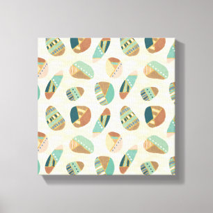 Outdoor Geo Step    Teal Pattern Canvas Print