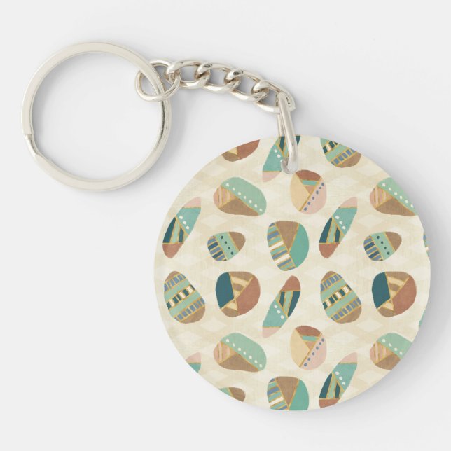 Outdoor Geo Step  | Teal Pattern Keychain (Front)
