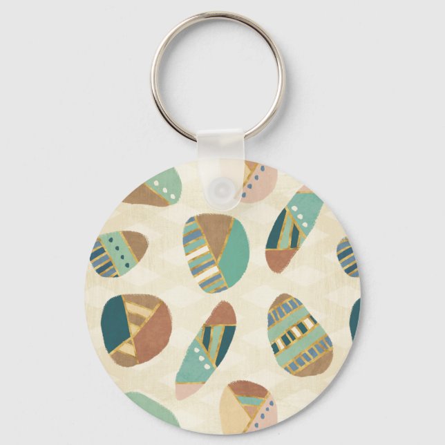 Outdoor Geo Step  | Teal Pattern Keychain (Front)