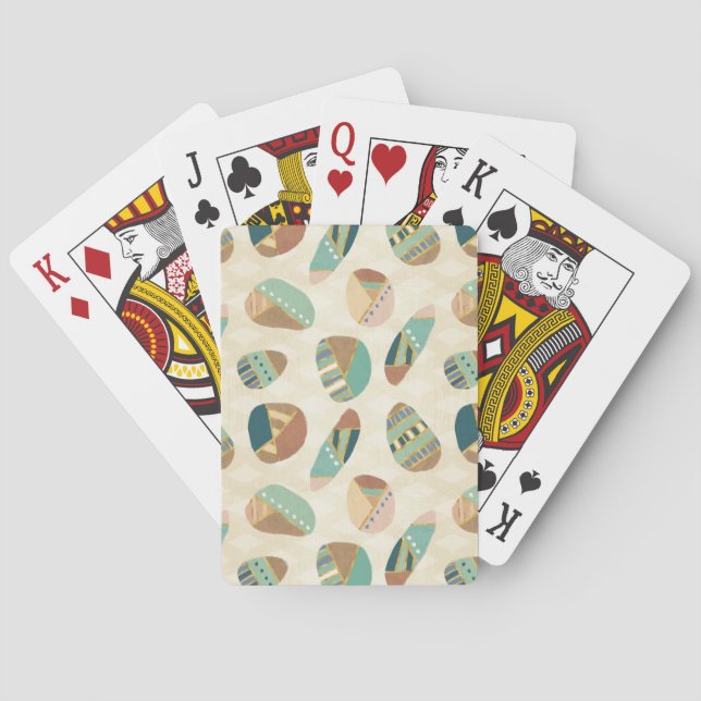 Outdoor Geo Step  | Teal Pattern Playing Cards (Back)