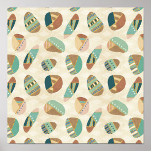 Outdoor Geo Step Teal Pattern Poster